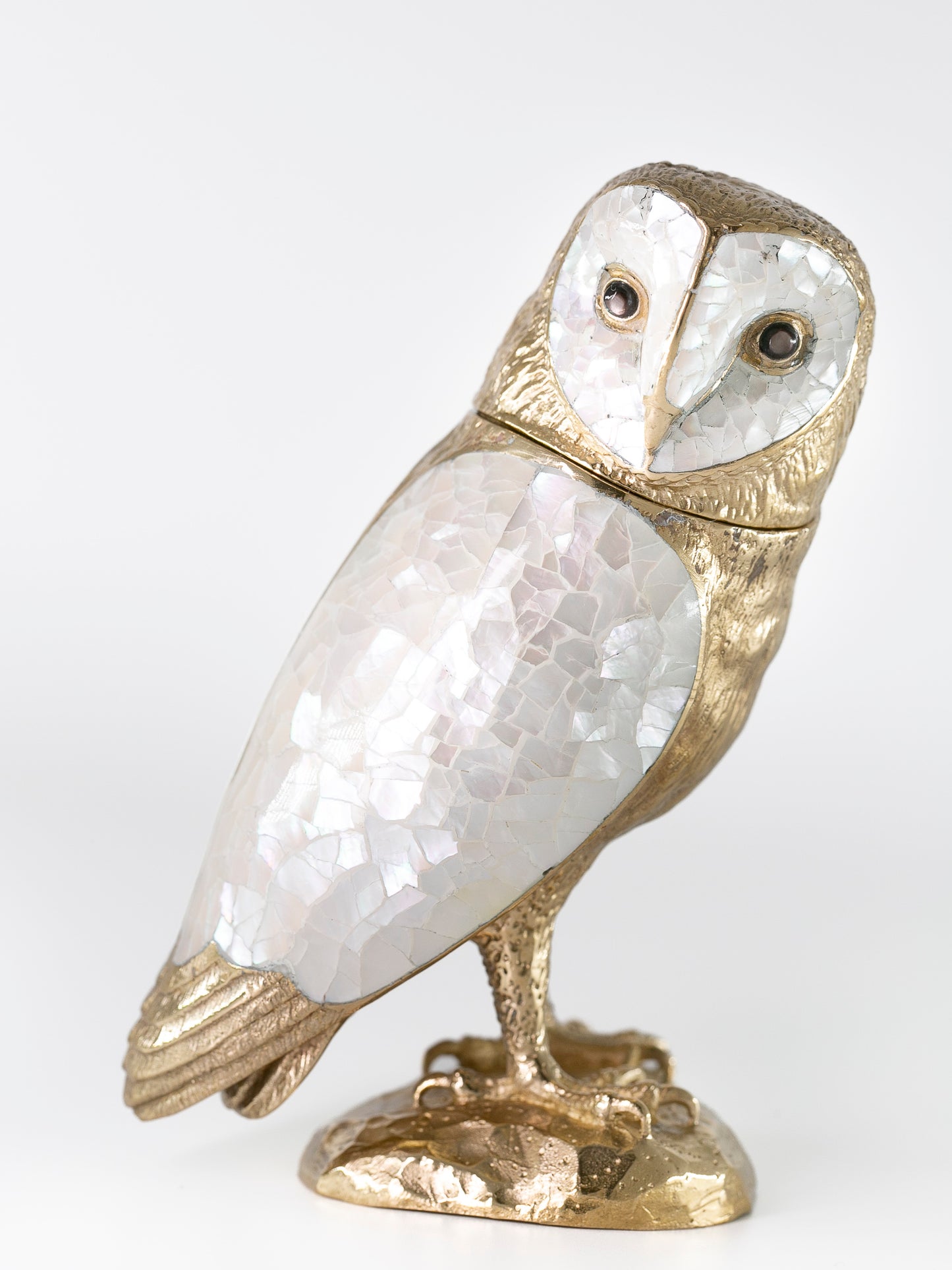 Boîte animal chouette cadeau déco artisanal lifestyle nacre naturelle laiton recyclé décoration luxe fait main cadeaux fête des mères original uniqu