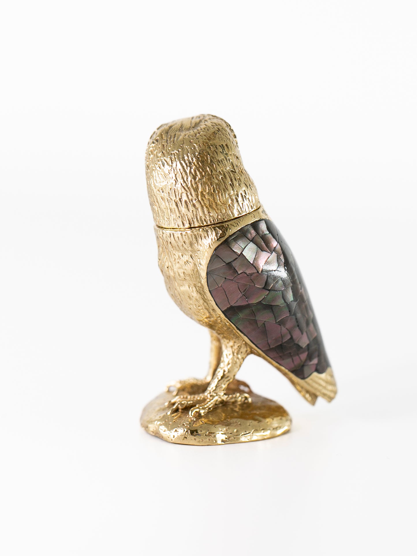 Boîte animal chouette cadeau déco artisanal lifestyle nacre naturelle laiton recyclé décoration luxe fait main cadeaux fête des mères original uniqu